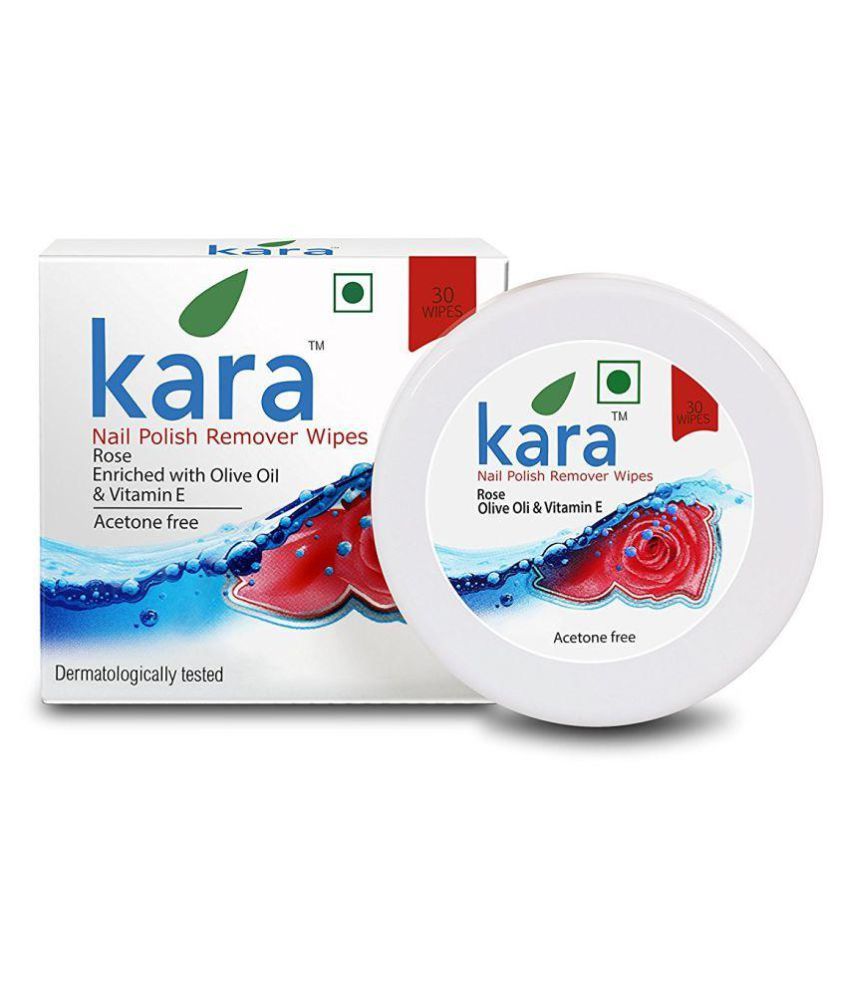 Kara Nail Polish Remover Wipes Rose 30pc (Pack of 6) Makeup Remover