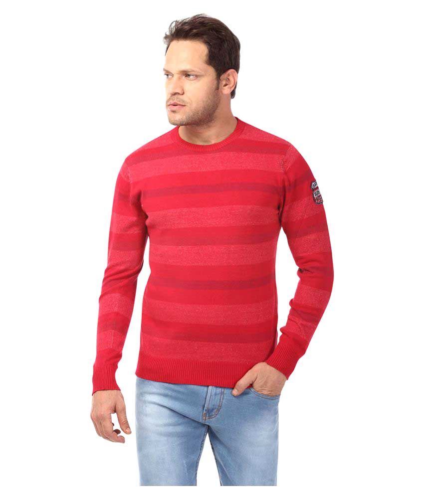 Club Fox Red Round Neck Sweater - Buy 