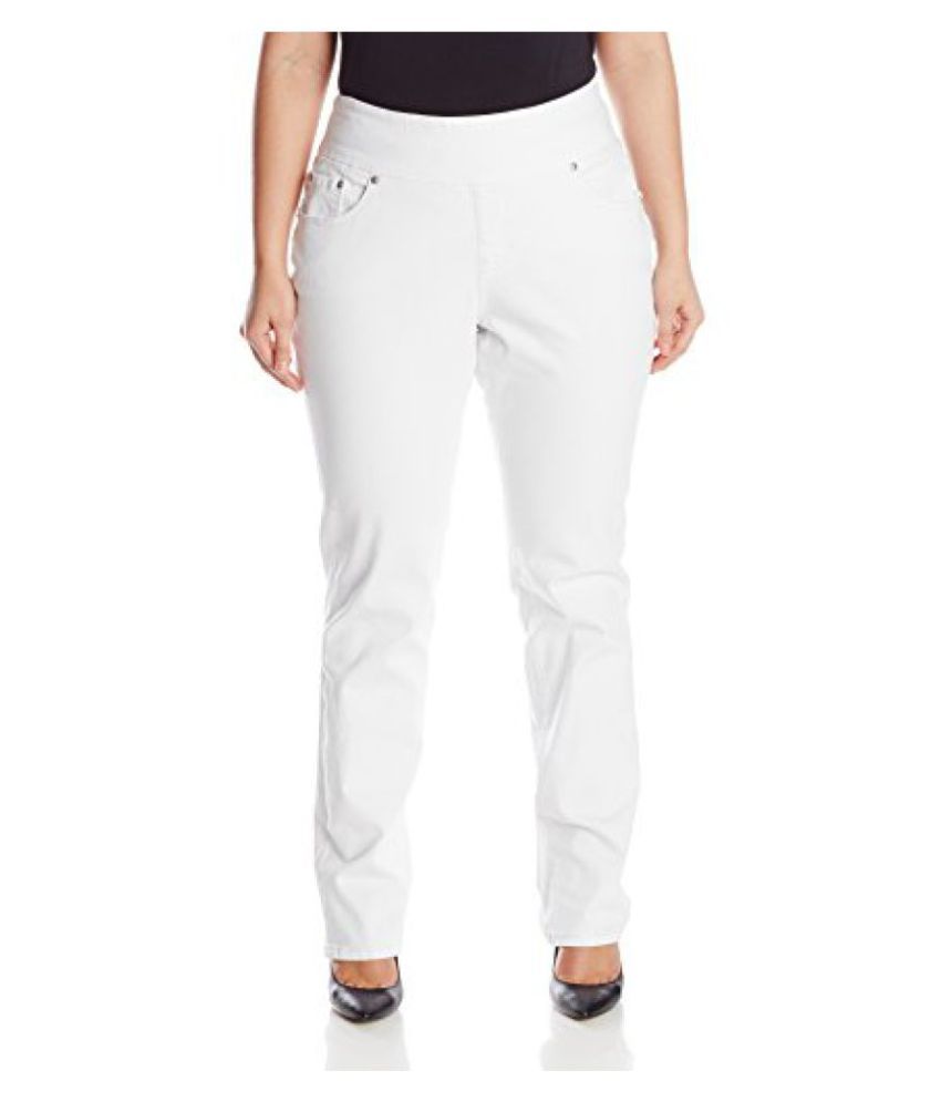 women's pull on jeans with wide waistband