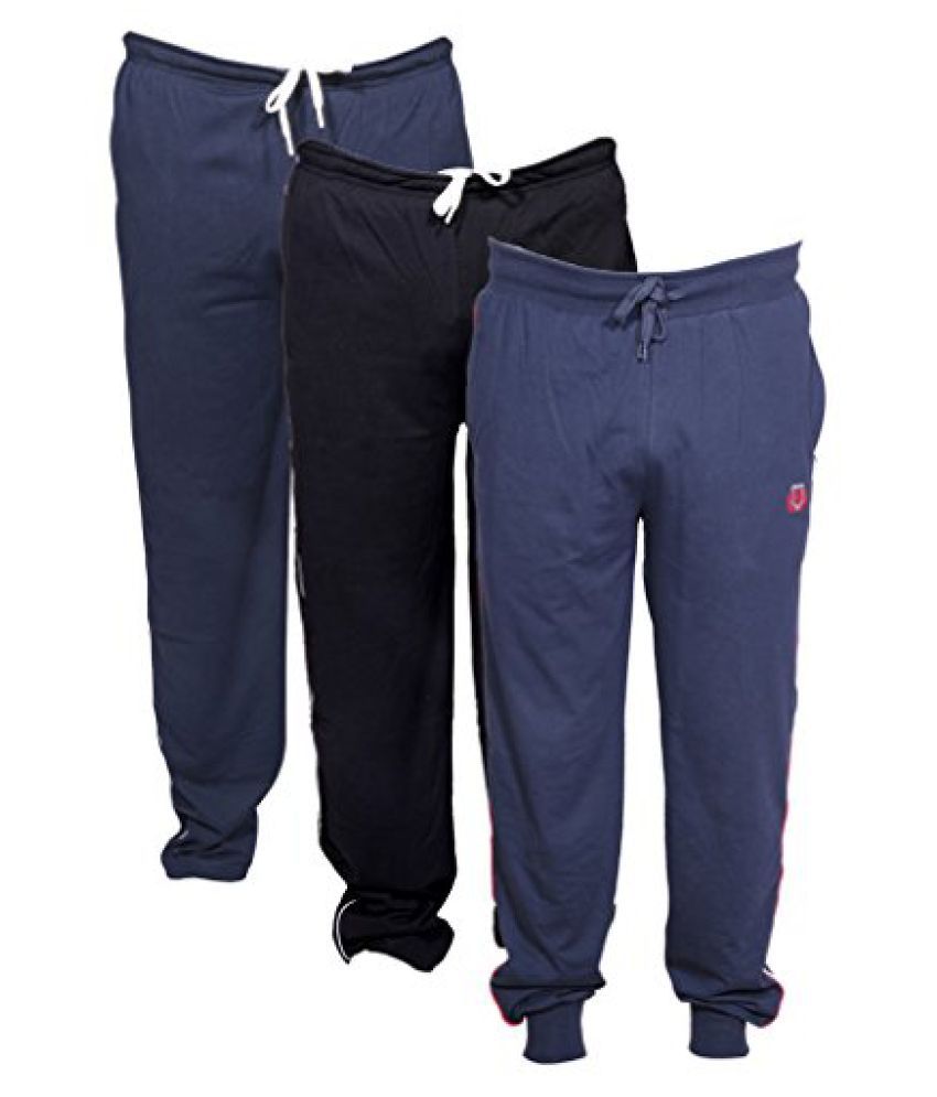 mens cotton track pants with zipper pockets pack of 3