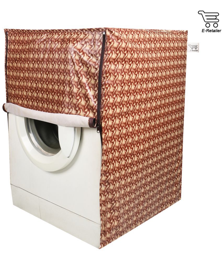     			E-Retailer Single PVC Brown Wooden Texture Front Loading 5KG To 8KG Washing Machine Covers