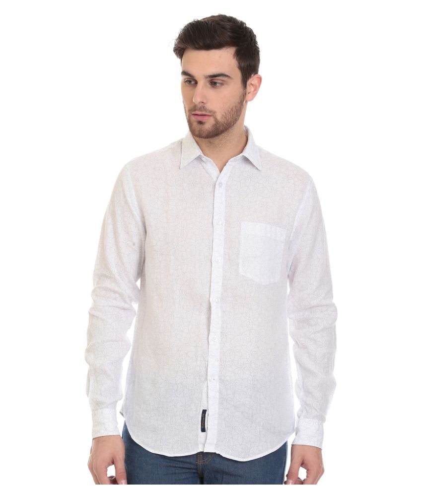 Linen Club White Casuals Slim Fit Shirt - Buy Linen Club White Casuals ...