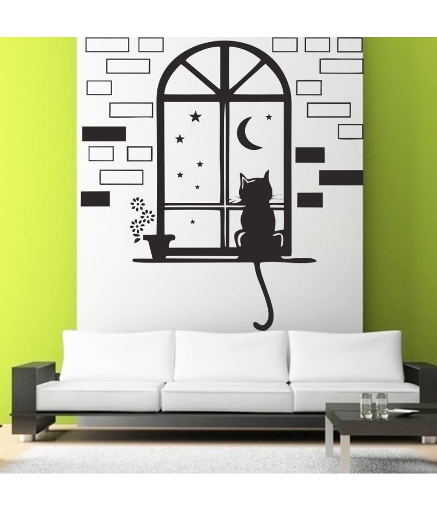     			Decor Villa Abstract Vinyl Black Wall Stickers