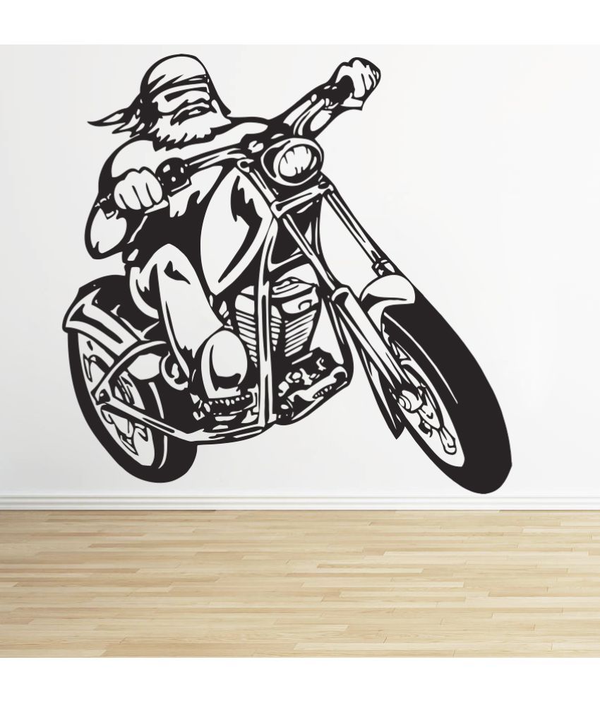     			Decor Villa Let's Ride Wall Vinyl Black Wall Stickers