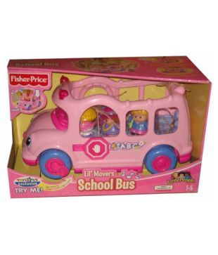 pink school bus toy