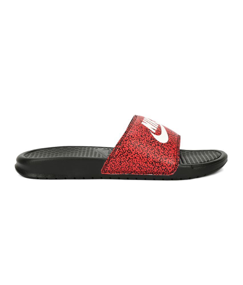 red and white nike sandals