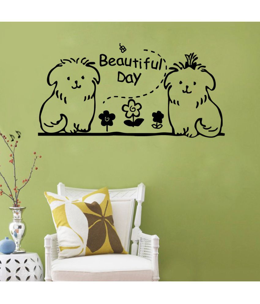     			Decor Villa Beautiful Day Vinyl Black Wall Stickers