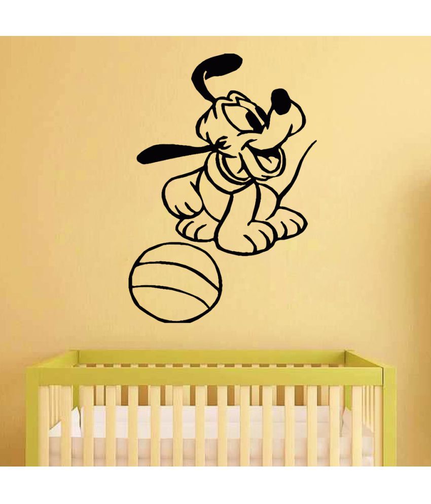     			Decor Villa Pluto Play Vinyl Black Wall Stickers