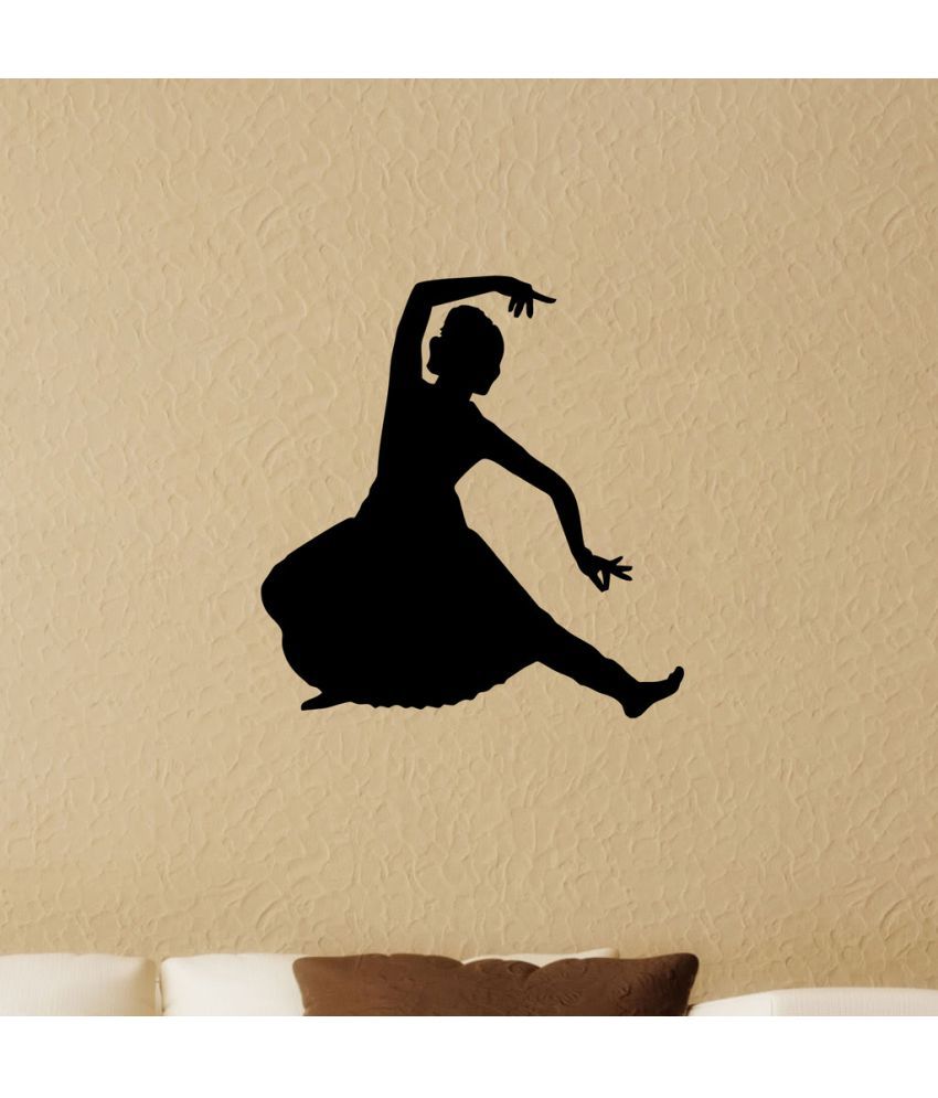     			Decor Villa Indian Kathak Dance Vinyl Black Wall Stickers