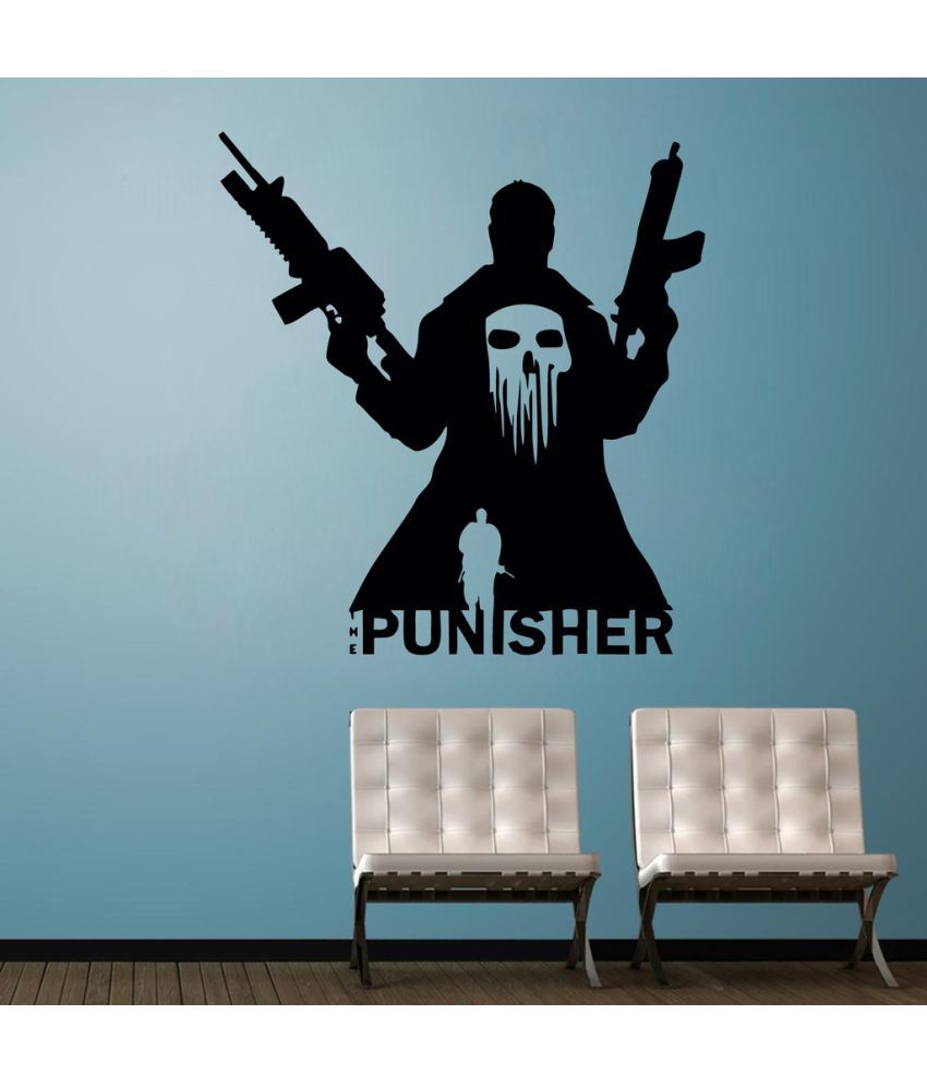     			Decor Villa The Punisher Vinyl Black Wall Stickers