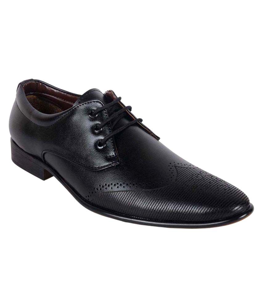 Shoeadda Black Brogue Non-Leather Formal Shoes Price in India- Buy ...