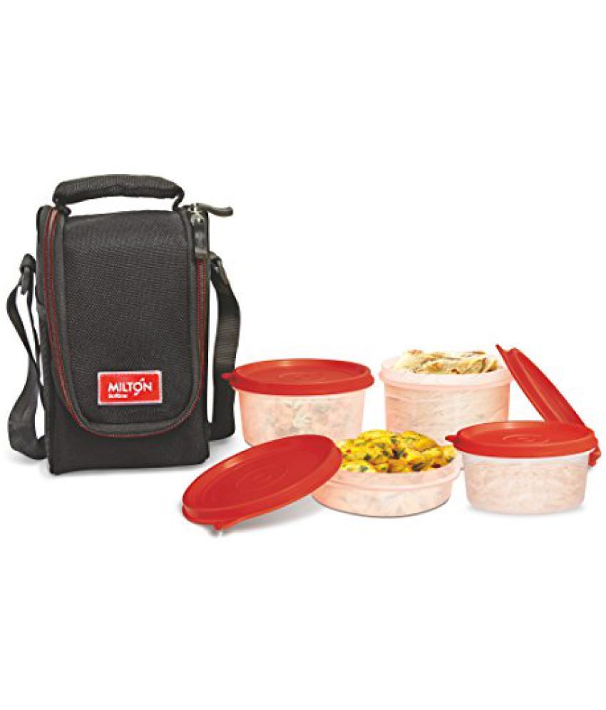 Milton Full Meal 4 Containers Lunch Box Black EC SOF FST 0017_BLACK