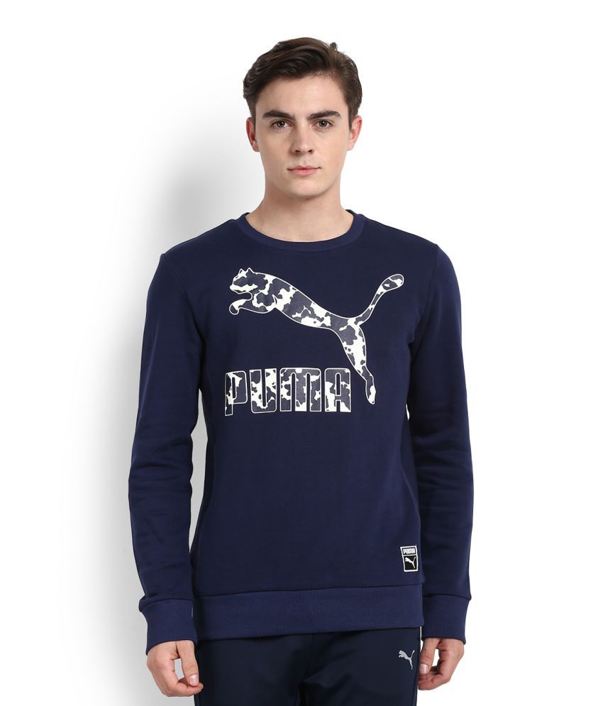 Puma Blue Round Sweatshirt - Buy Puma Blue Round Sweatshirt Online at ...