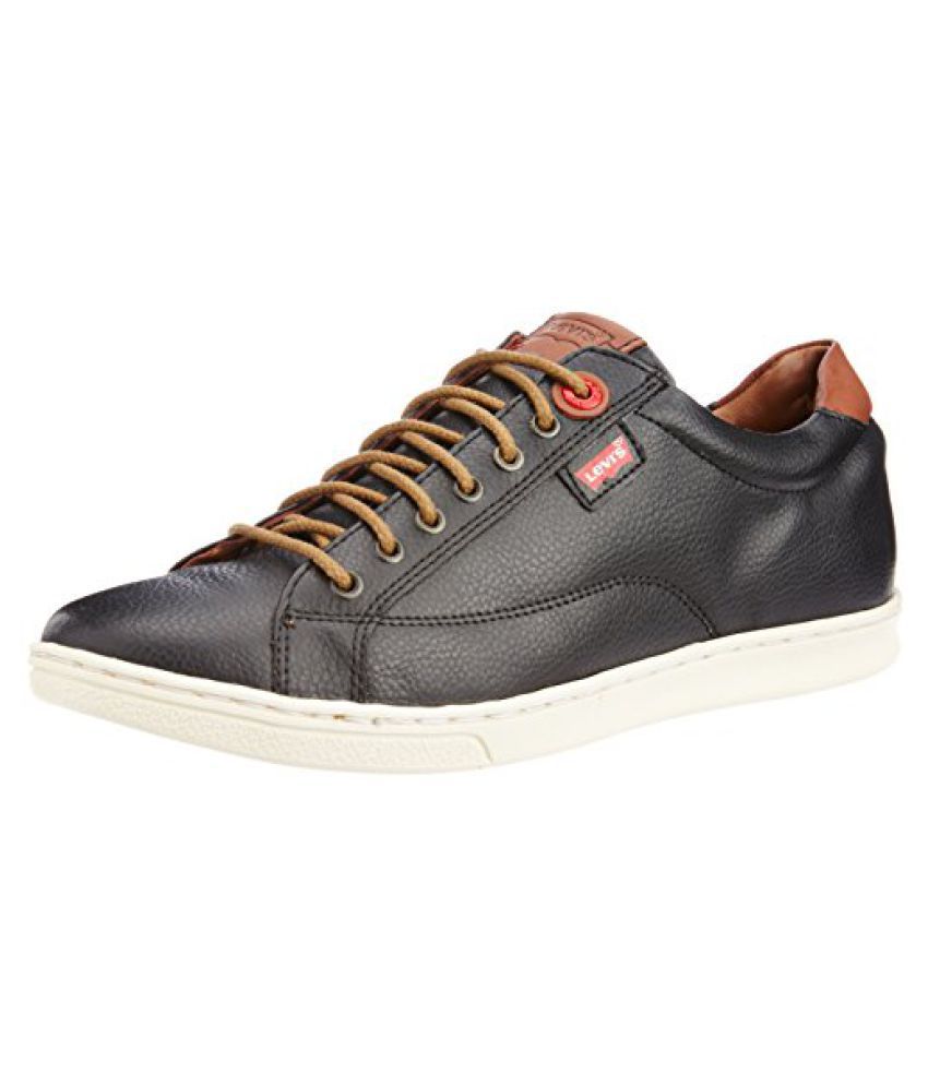 levi's black leather sneakers