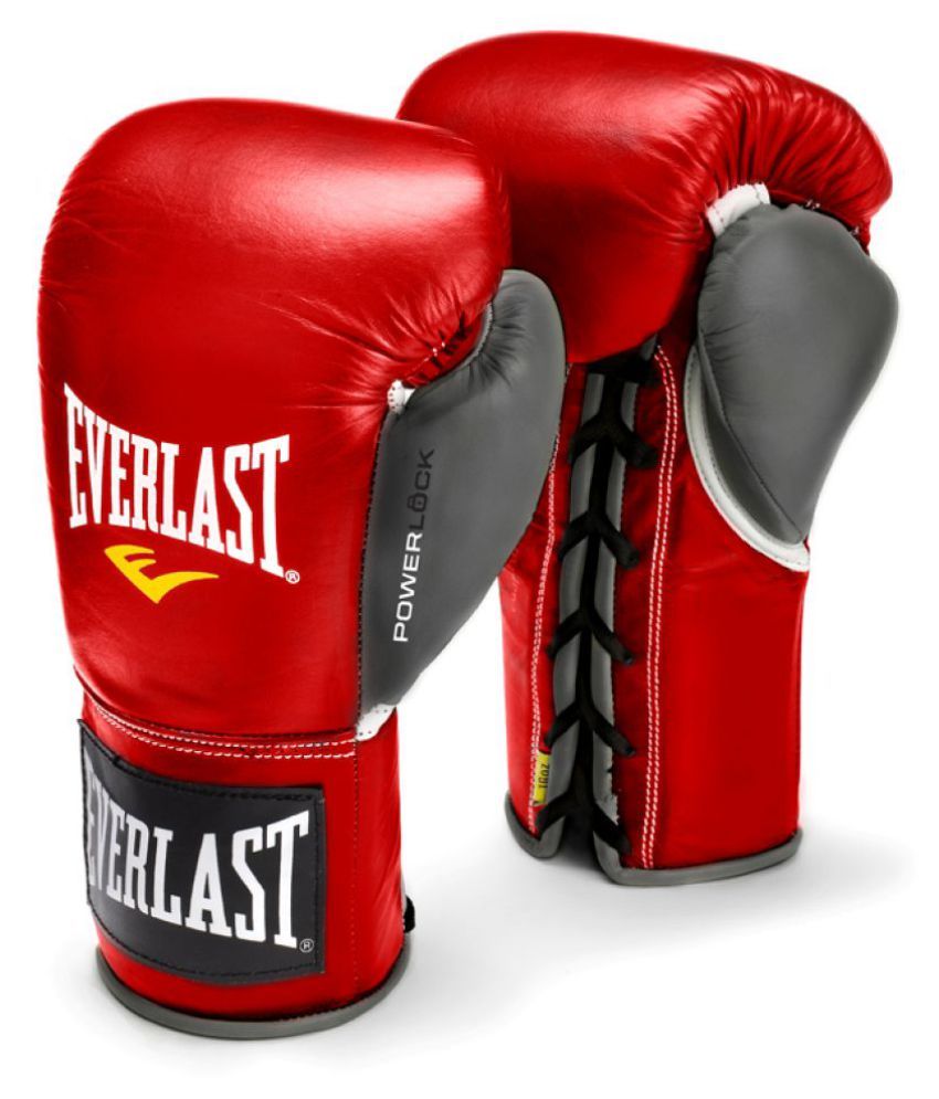 Everlast Powerlock Pro Fight Gloves Red 8 oz: Buy Online at Best Price ...