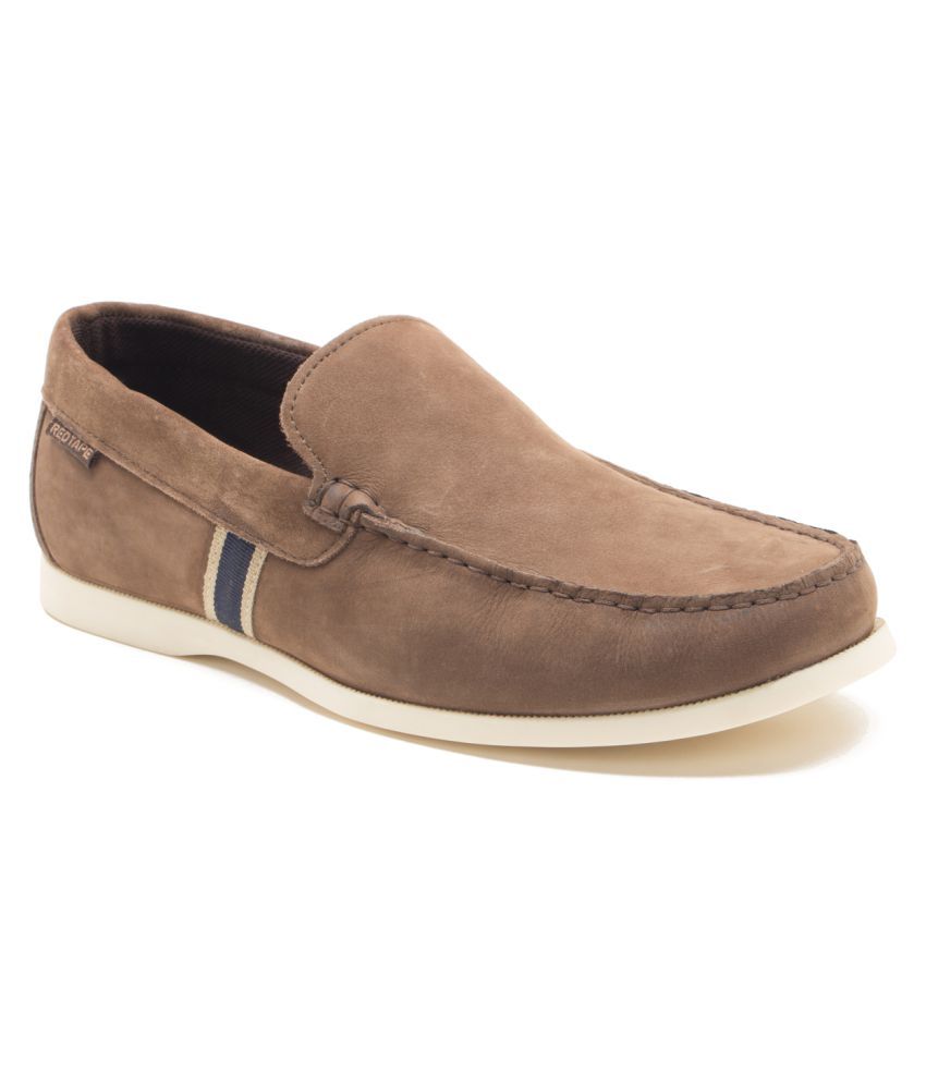red tape brown casual loafers