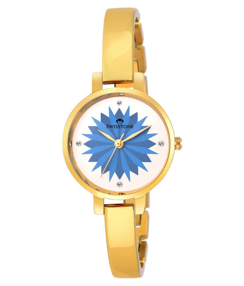 Swisstone JEWELS067 GLDBLU Gold Plated Wrist Watch for Women