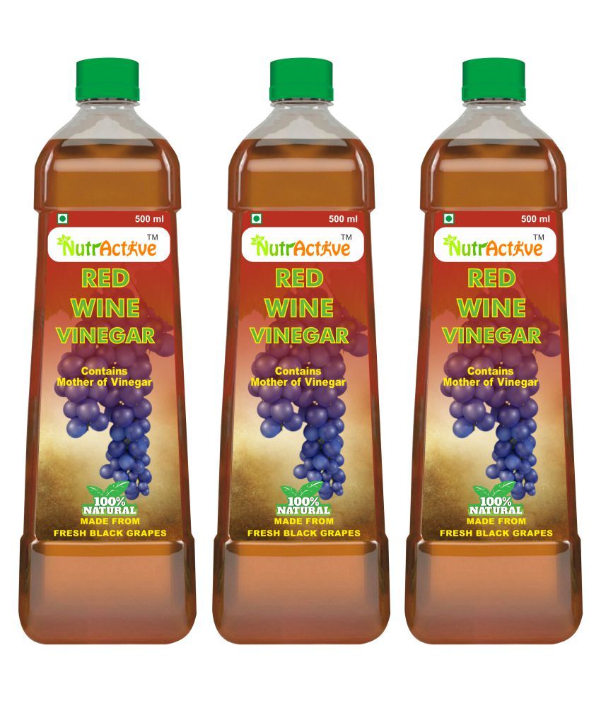 NutrActive Raw, Unfiltered Red Wine Vinegar Black Grapes Vinegar 1500