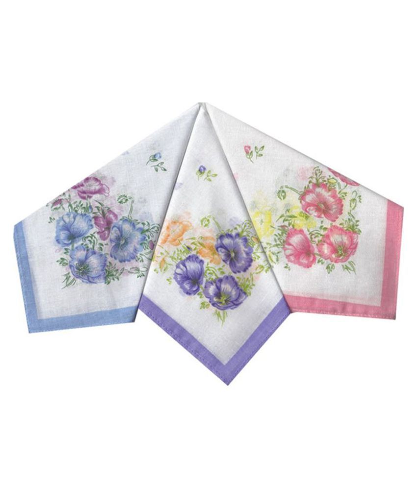     			Tahiro Multicolour Printed Cotton Handkercchiefs - Pack Of 3