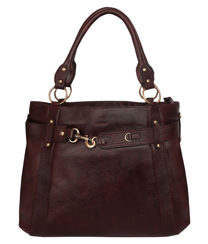 Abeeza Brown Pure Leather Handbags Accessories - Buy Abeeza Brown Pure ...