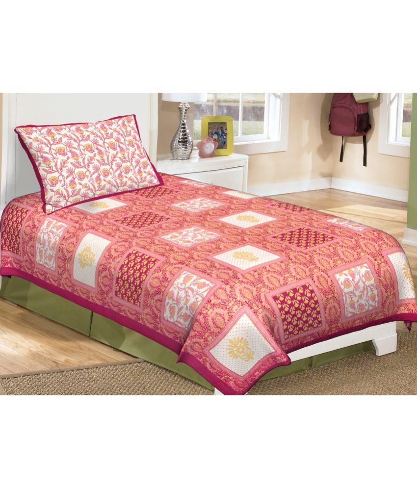 Metro Living Cotton Single Bedsheet with 1 Pillow Cover Buy Metro