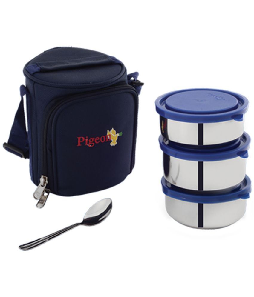 Pigeon silver Stainless Steel Lunch Box: Buy Online at Best Price in