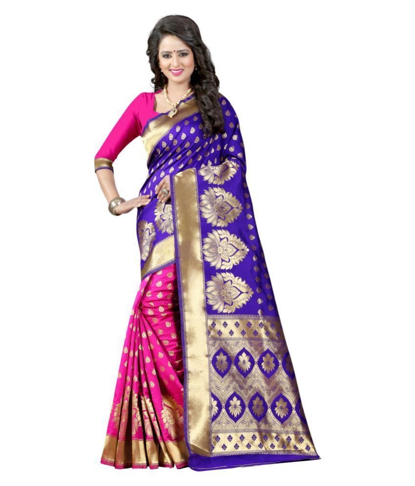 Shree Hari Creation Purple and Beige Banarasi Silk Saree - Buy Shree ...