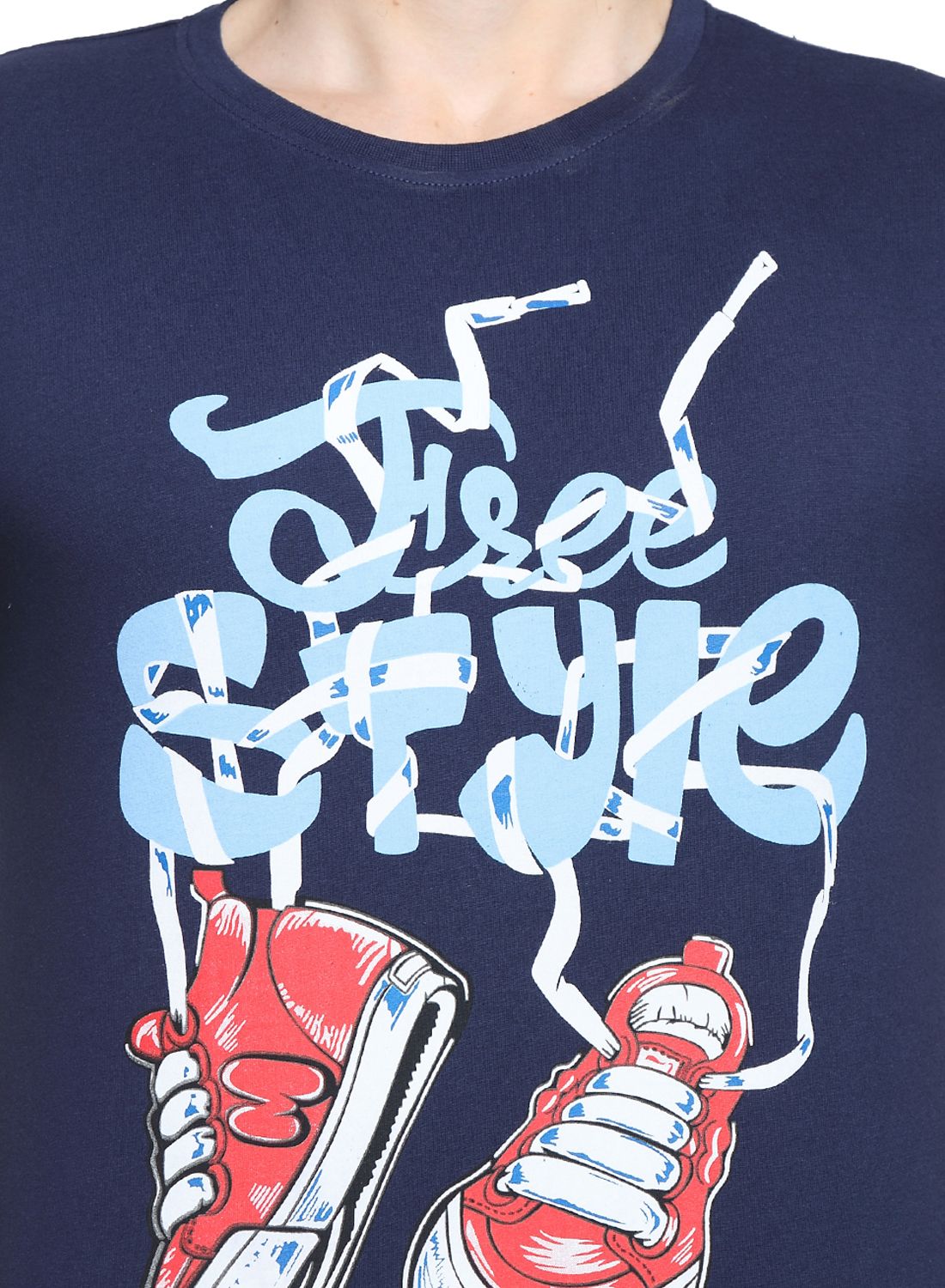 SharkTribe Navy Round T-Shirt - Buy SharkTribe Navy Round T-Shirt Online at Low Price - Snapdeal.com