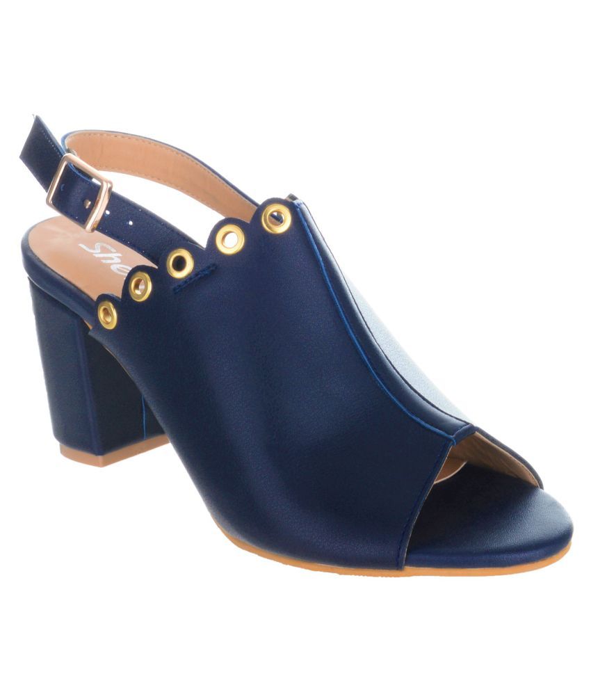 navy block heels closed toe