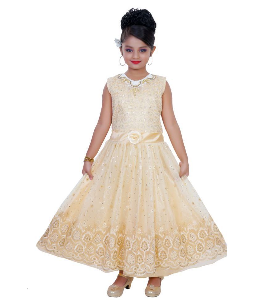Saarah Cream Dress For Girls