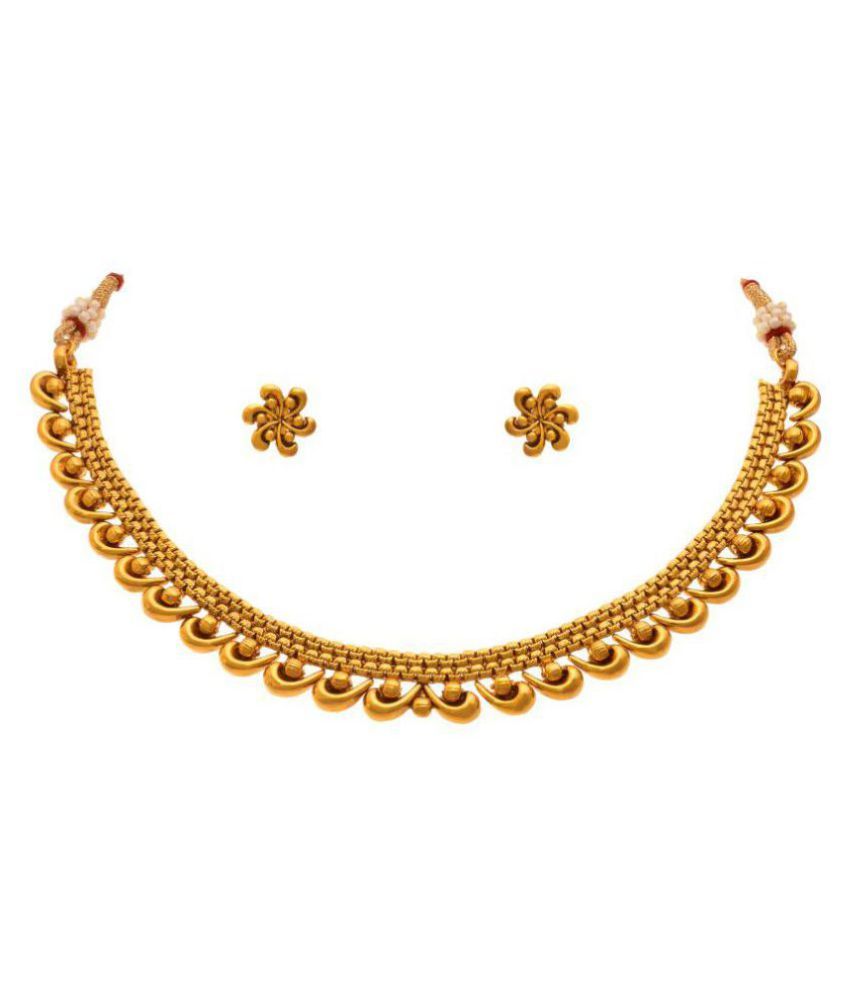 Jfl Jewellery For Less 22k Yellow Gold Necklace Set Jfl Jewellery For Less 22k Yellow Gold Necklace Set
