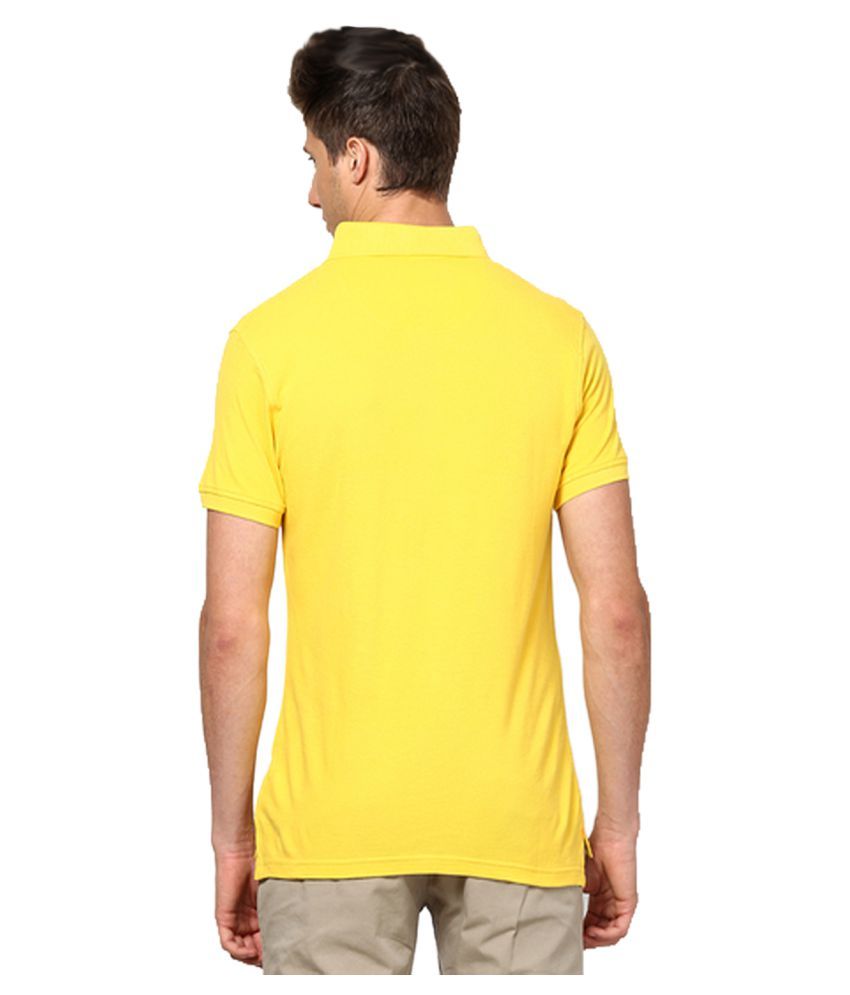 yellow slim fit polo