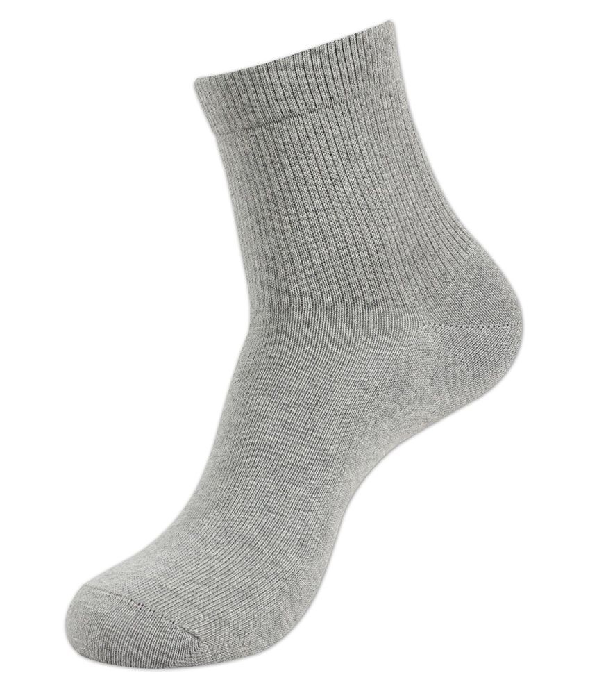     			Tahiro Grey Cotton Mid Length Socks - Pack Of 1