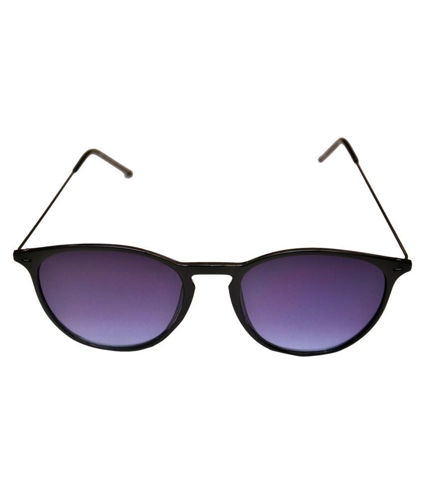 SR FASHION HUB Black Round Sunglasses ( D6343_SHINY_BLK_2 ) - Buy SR ...