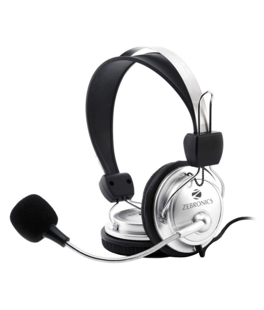     			Zebronics 1001HMV Over Ear Headset with Mic Silver