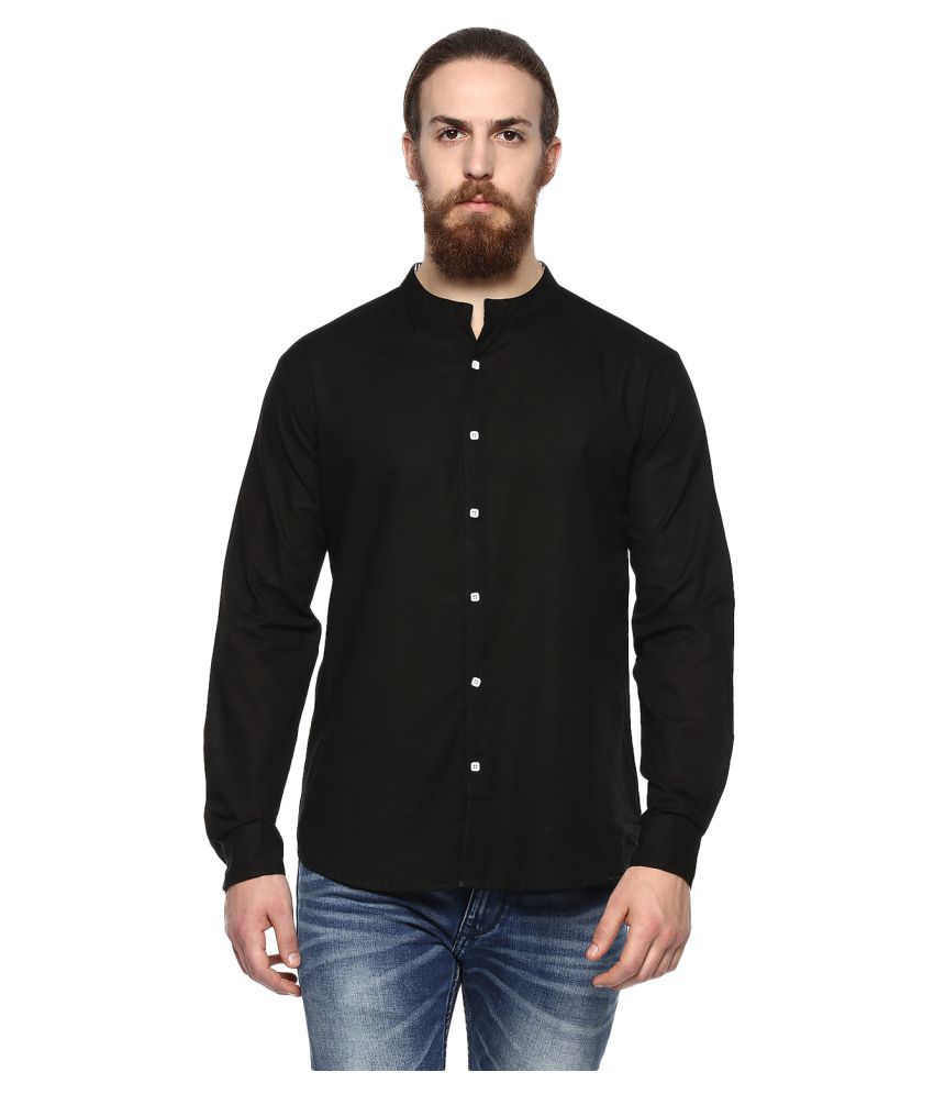 Vivid India Black Casual Regular Fit Shirt