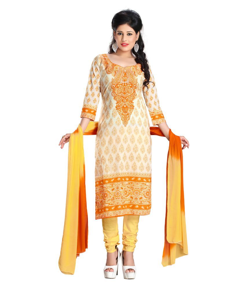 TANYA DESIGNER White Cotton Dress Material Buy TANYA DESIGNER White