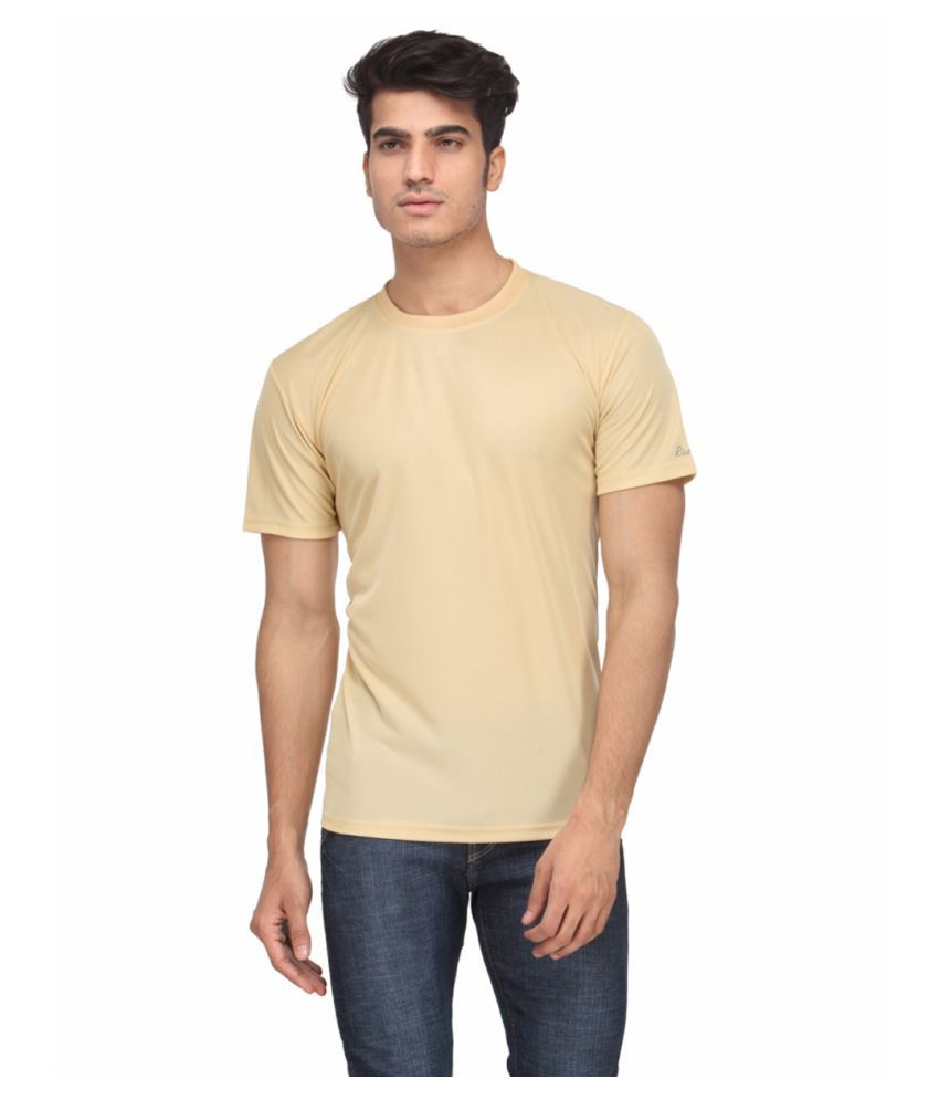     			FUNKY GUYS Beige Slim Fit Polo T Shirt