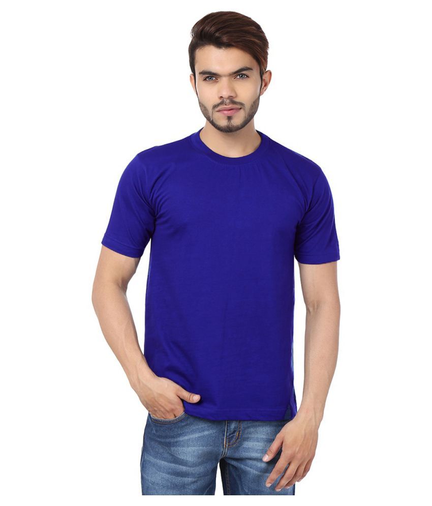     			Funky Guys Polyester Slim Fit Solid Half Sleeves Men's Round T-Shirt - Blue ( Pack of 1 )