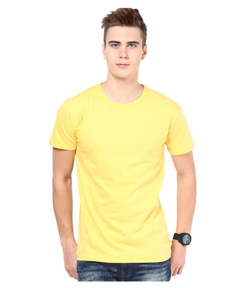     			FUNKY GUYS Yellow Slim Fit Polo T Shirt