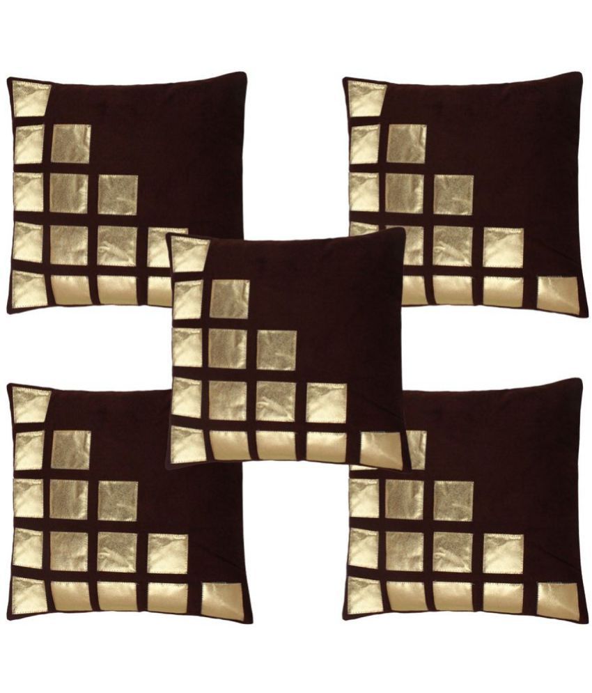     			Freely Set of 5 Velvet Cushion Covers 40X40 cm (16X16)