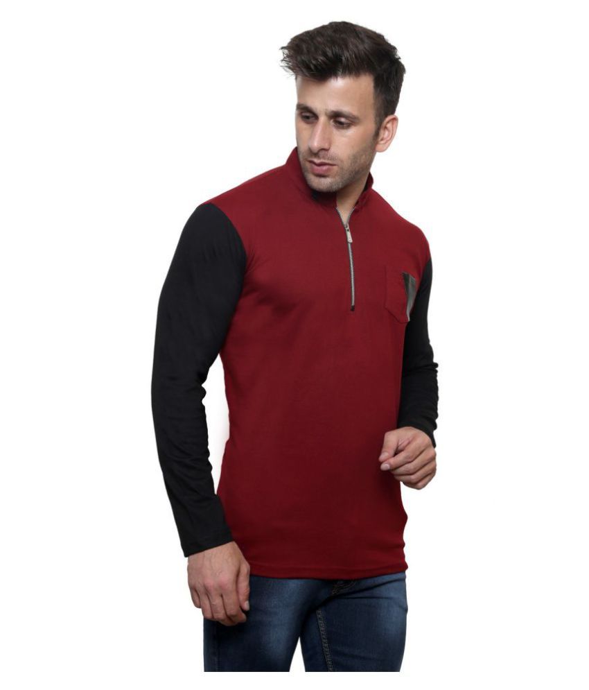 maroon henley t shirt