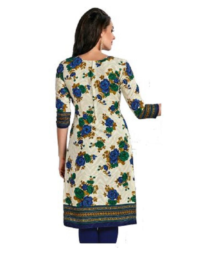 JAIPUR FABRICS Off White Jacquard Printed Unstitched Kurti Buy JAIPUR