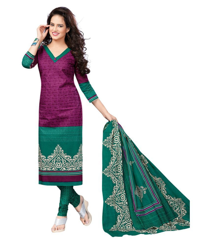 JAIPUR FABRICS Purple Cotton Dress Material Buy JAIPUR FABRICS Purple Cotton Dress Material