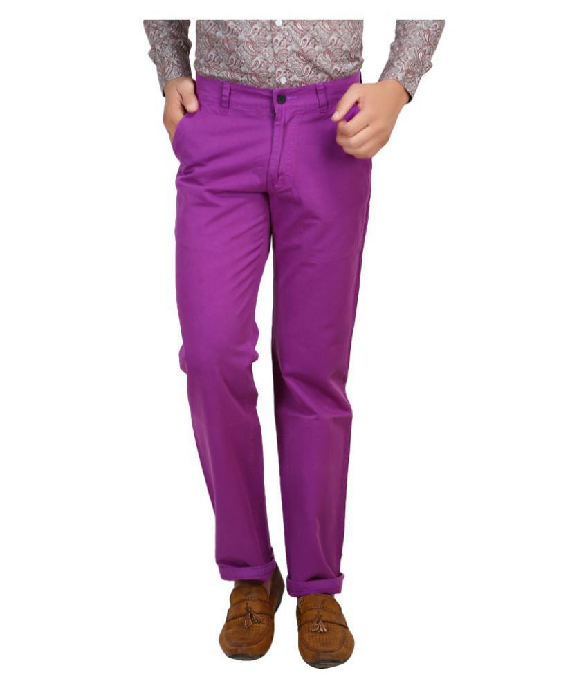 Armazo Purple Slim -Fit Flat Trousers - Buy Armazo Purple Slim -Fit ...