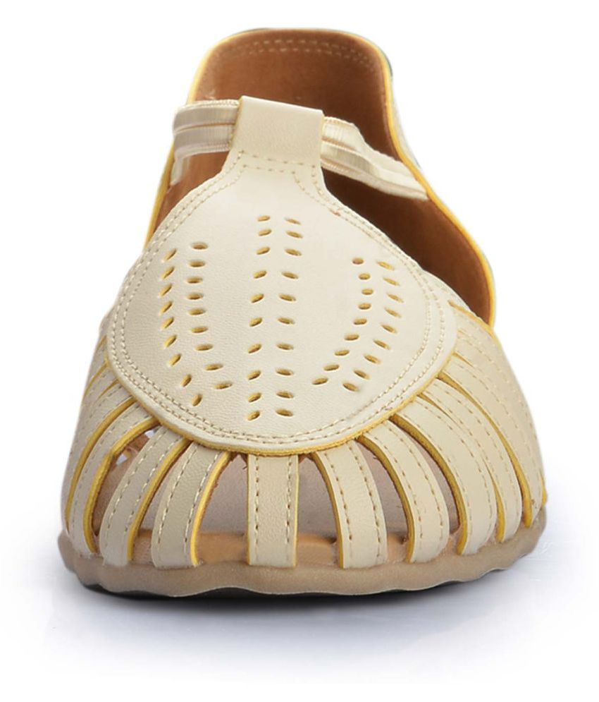 cream flats with ankle strap