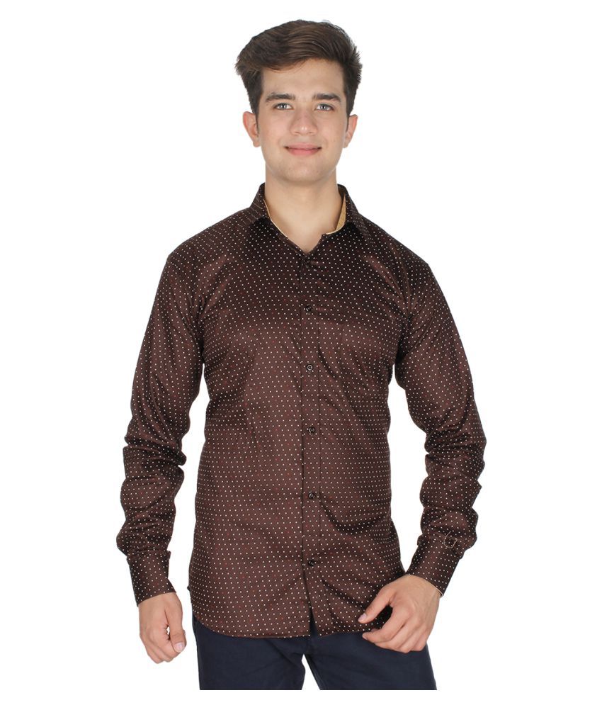 brown party wear shirt