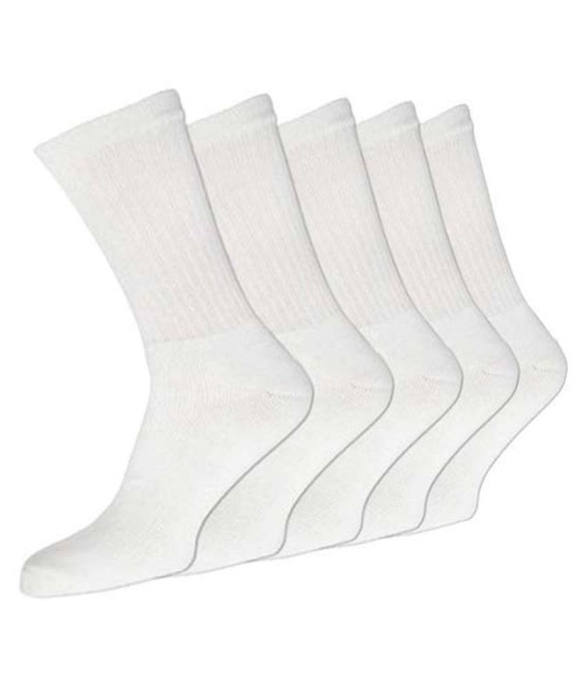     			Tahiro White Casual Mid Length Socks