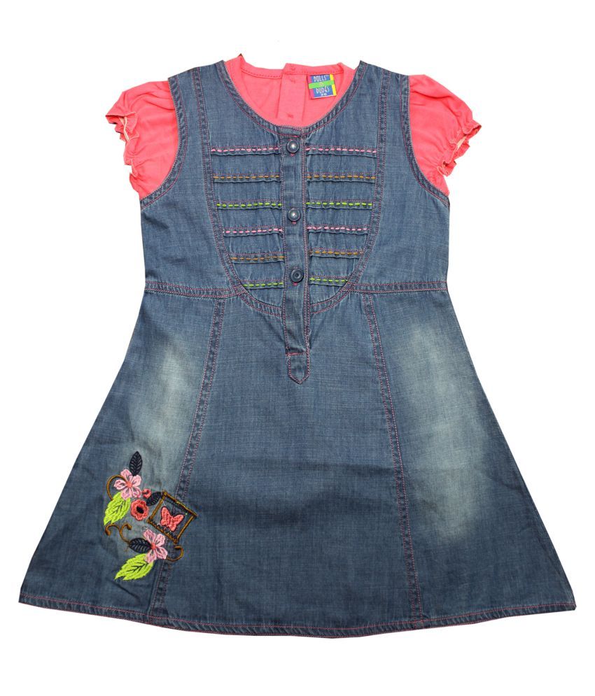 denim frocks for kids