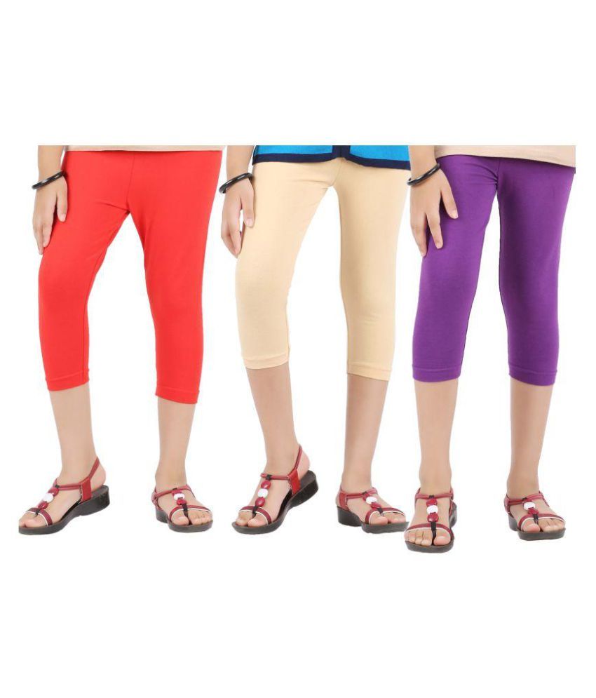     			Greenwich Pack of 3 Girls 100% Cotton Capris ( Multi )